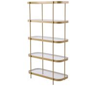 Selsey Disavill Bibliothèque Étagères Murales Métallique Noir 160 cm x 90 cm x 38 cm, Charme Glamour avec Étagères Verre Arrondies, Idéale pour Livres, Vases & Accessoires, Auto-Montage
