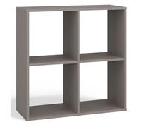 Selsey Étagère Murale Malax - 4 Casiers - 75x74x30 cm - Étagère Bois Murale Pratique Salon/Bureau - Modulable: Haut/Bas - Style Moderne/Classique - Laminé - Couleur : Gris - Auto-Assemblage