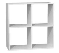Selsey Étagère Murale Malax - 4 Casiers - 75x74x30 cm - Étagère Bois Murale Pratique Salon/Bureau - Modulable: Haut/Bas - Style Moderne/Classique - Laminé - Couleur : Blanc - Auto-Assemblage