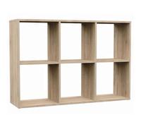 Selsey Étagère Murale Malax - 6 Casiers - 75x110x30 cm - Étagère Bois Murale Pratique Salon/Bureau - Modulable: Haut/Bas - Style Moderne/Classique - Laminé - Couleur : Chêne Sonoma - Auto-Assemblage