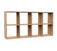 Selsey Étagère Murale Malax, 8 casiers, 75x147x30 cm, Bois laminé, chêne Artisanal, modulable Haut/Bas, Style Moderne/Classique, pour Salon/Bureau, Auto-Assemblage