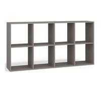 Selsey Étagère Murale Malax - 8 Casiers - 75x147x30 cm - Étagère Bois Murale Pratique Salon/Bureau - Modulable: Haut/Bas - Style Moderne/Classique - Laminé - Couleur : Gris - Auto-Assemblage