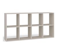 Selsey Étagère Murale Malax - 8 Casiers - 75x147x30 cm - Étagère Bois Murale Pratique Salon/Bureau - Modulable: Haut/Bas - Style Moderne/Classique - Laminé - Couleur : Cachemire - Auto-Assemblage