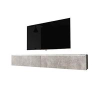 Selsey KANE - Meuble tv à suspendre / Banc tv (béton, 180 cm, avec LED)