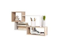 Selsey Kassi Étagère Murale en chêne Sonoma Blanc Mat 54 x 87 cm