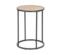 Selsey KRAPINA - Table d’appoint Ronde/Bout de canapé - chêne/Noir - Ø 40 cm