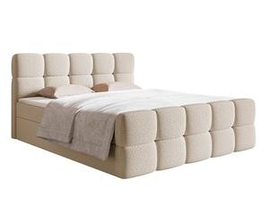 Selsey Lit à sommier tapissier Double 180 x 200 cm avec 2 tiroirs de lit Surmatelas Bonell Matelas Dureté H2 H3 Boucle Tissu indéchirable Gris Clair Cloudy