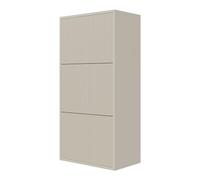Selsey Meuble À Chaussures Entrée Suspendu 3 Compartiments 103 x 50 cm Meuble De Rangement À Lamelles Beige Gris Veldio