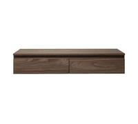 Selsey Meuble TV 100 x 31,6 x 18,2 cm Suspendu, Aspect Bois Noyer | Profil ultra-plat 18,2 cm, polyvalent TV/bureau/coiffeuse, montage mural sans pieds, sol dégagé pour robot aspirateur