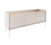 Selsey Meuble TV 140 cm Design Moderne Chic en Taupe Finitions Mat Panneau de Particules Laminé Robuste Pieds Métalliques Espace de Rangement Conçu en Pologne