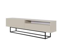 Meuble TV avec niche sur pieds noir - VELDIO - 175 cm - grėge