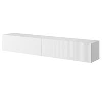 Selsey Meuble TV Armoire De Télévision 175 cm Suspendu Façade Fraisée Blanc Veldio
