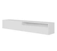 Selsey Meuble TV Armoire De Télévision 175 cm Suspendu Façade Fraisée Compartiment Ouvert Blanc Veldio