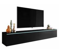 Selsey Meuble TV Armoire IT Télévision 180 cm ITbout Suspendu Salle IT Séjour Chambre À Coucher Graphite Noir Kane