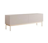 Selsey Meuble TV Bas 175 cm élégant pour Salon - avec Portes Push-to-Ouvertes - Avant Moderne en Cachemire + éclairage LED - Pieds dorés - Meuble TV Fonctionnel avec Espace de Rangement et Style
