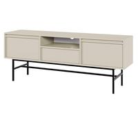 Selsey Meuble TV Debout Armoire De Télévision avec Tiroir Deux Portes 154 cm Beige Gris Evo