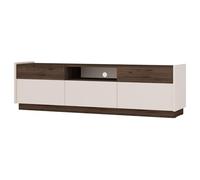 Selsey Meuble TV Kobbe 50x172,8x40 cm - Beige Sable/Noyer Okapi - 5 Tiroirs Push-to-Open & Niche - Panneau Laminé - Meuble Télévision Moderne pour Salon - Meubles pour Audio/Vidéo