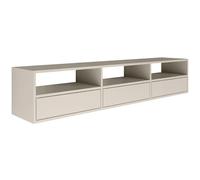 Selsey Meuble TV Suspendu 150 cm Gris Cachemire 3 Abattants & Niches Ouvertes Design Moderne & Fonctionnel pour Intérieur Contemporain