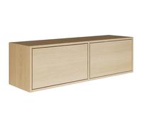 Selsey Meuble TV Suspendu Bois 100 cm Design Contemporain en Aspect chêne 2 Abattants Basculants Système Push-to-Open Finition Authentique Idéal pour Intérieur Moderne