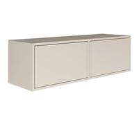 Selsey Meuble TV Suspendu Bois 100 cm Design Contemporain en Gris Cachemire 2 Abattants Basculants Système Push-to-Open Finition Authentique Idéal pour Intérieur Moderne