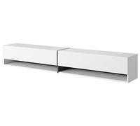 Meuble TV - MIRRGO - 200 cm - blanc avec insert graphite