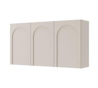 Buffet 3 portes avec façades fraisées - ARKADIA - 150 cm - gris cachemire