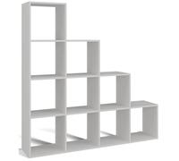 Selsey Stufenregal Stepi 153x153x30 cm - Flexible Étagère Murale - Laminierte Spanplatte, PVC-Kanten - pour Salon, Bureau, Couloir Blanc, Auto-Assemblage - Idéal comme Séparateur de Pièce