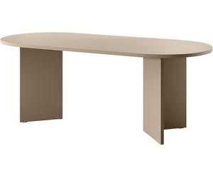 Selsey Table À Manger Ovale, 90 x 204 cm, 6-10 Personnes, Cappuccino