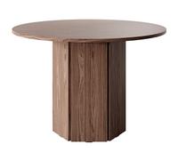 Table ronde - SELSEY - HEXA - 110 cm - Noyer Wisconsin - Scandinave - Moderne - 4 places