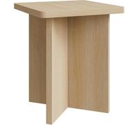 Selsey Table Basse Carrée 42 cm Chêne - Élégance Géométrique pour Salon Table Basse Ronde Design Minimaliste Plateau Carré Arrondi, Base Croisée, Panneau Stratifié Durable Japandi, Moderne