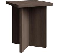 Selsey Table Basse Carrée 42 cm Frêne - Élégance Géométrique pour Salon Table Basse Ronde Design Minimaliste Plateau Carré Arrondi, Base Croisée, Panneau Stratifié Durable Japandi, Moderne