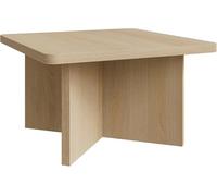 Selsey Table Basse Carrée 60 cm Chêne - Élégance Géométrique pour Salon Table Basse Ronde Design Minimaliste Plateau Carré Arrondi, Base Croisée, Panneau Stratifié Durable Japandi, Moderne