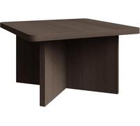 Selsey Table Basse Carrée 60 cm Frêne - Élégance Géométrique pour Salon Table Basse Ronde Design Minimaliste Plateau Carré Arrondi, Base Croisée, Panneau Stratifié Durable Japandi, Moderne