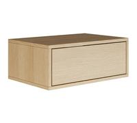 Selsey Table de Chevet à Suspendre - Chêne Lindberg Flottant - Couleur : 50 x 36 x 20,8 cm (l x P x H) - Table de Chevet avec tiroir en Minimaliste - Push to Open - Scandinave - Montage Mural Peu
