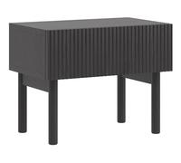 Selsey Table De Chevet Deboute avec Tiroir À Lamelles sur Pieds en Bois Table De Nuit Frêne Portland Noir Nolie