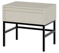 Selsey Table De Chevet Deboute Table D’Appoint avec Tiroir 50 cm Table De Nuit Cadre en Acier Beige Evo