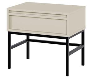 Selsey Table De Chevet Deboute Table D’Appoint avec Tiroir 50 cm Table De Nuit Cadre en Acier Beige Gris Evo