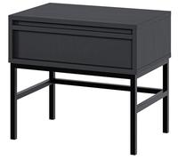 Selsey Table De Chevet Deboute Table D’Appoint avec Tiroir 50 cm Table De Nuit Cadre en Acier Noir Evo