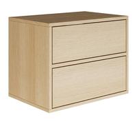 Selsey Table de Chevet Suspendue en chêne Lindberg - Couleur : 50 x 36 x 40 cm (l x P x H) - Table de Chevet avec Deux tiroirs - Minimaliste - Push to Open - Cadre scandinave - Peu encombrant