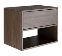 Selsey Table de Chevet Suspendue Flottante Wisconsin - Couleur Noyer - 50 x 36 x 40 cm (l x P x H) - Table de Chevet avec tiroir en Minimaliste - Push to Open - Scandinave - Montage Mural Peu