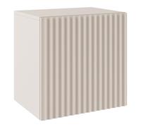 Selsey Table de Nuit 50 cm Beige Cachemire Façades Rainurées Système Push-to-Open 2 Étagères Intérieures Chevet Chambre Adulte Résistante et Élégante Idéale pour Lampe et Décorations