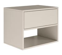 Selsey Table de Nuit 50 cm Suspendue Design Minimaliste avec Finition Gris Cachemire Tiroir et Niche Intégrés Table Chevet Chambre Adulte Style Contemporain et Durable