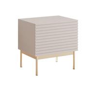 Selsey Table de Nuit Cachemire 46 cm avec Éclairage LED, Push-to-Open, Compartiment Spacieux Pieds Métal Doré Style Moderne Rainures Protections Chants ABS Chevet Chambre Adulte Contemporain