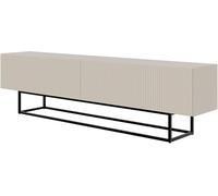 Meuble TV sur pieds noir - VELDIO - 175 cm - grėge