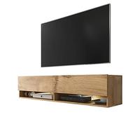 Selsey Wander Meuble TV, Effet Chêne Wotan, 140 x 32,5 x 30