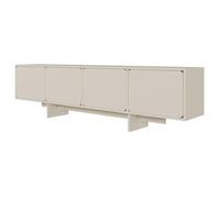 Selsey Wuwu Armoire TV Basse avec 4 Portes et Compartiments Push to Open 200 cm Gris/Beige, Four-Door