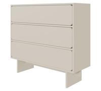 Selsey Wuwu Commode de Rangement, à 3 tiroirs, 101 cm, à Pousser et Ouvrir, Gris-Beige
