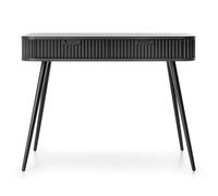 Selsey Zova Schminktisch, Weiß mit Goldenen Metallfüßen, Elegantes Design mit Rillenmuster, MDF & Laminierte Platte, 2 Soft-Close Schubladen,Moderner Kosmetiktisch mit viel Stauraum