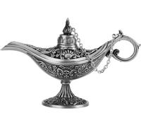 Seltene Retro -Legende Farbe Aladdin Magic Genie Light Wunschlamptopf sammelbar (altes Silber)