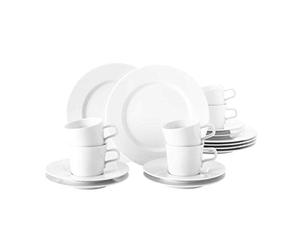 Seltmann Weiden 001.710911 No Limits Service à café 18 pièces en porcelaine dure Blanc